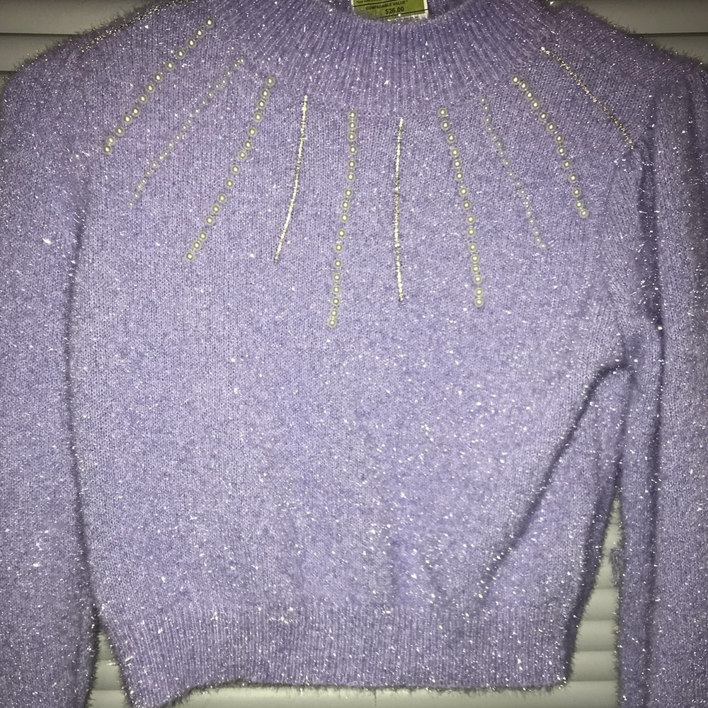 Purple fuzzy sweater